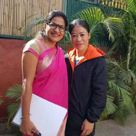 Enjoying time with Merry Kom for development of sport among children
