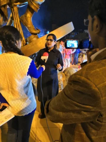 Sharing my thought with media on multiple social developmental agenda at Haryana
